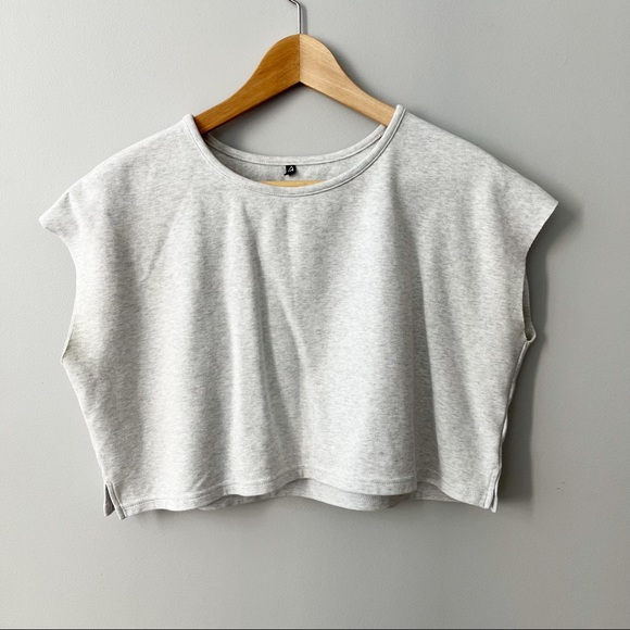 Ptula Active The Debbi Simplified Crop Tee Top Marbled White Boxy Fit XS - Picture 5 of 11